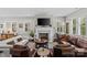 Comfortable living room with fireplace, large windows, and elegant furnishings at 4030 City Homes Pl, Charlotte, NC 28209