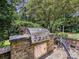 An outdoor grill with stainless steel finish and brick facade, providing backyard cooking and entertaining at 4608 Morrowick Rd, Charlotte, NC 28226