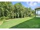 Lush green backyard featuring a tree line for added privacy at 5103 Heathland Dr # 50, Charlotte, NC 28215