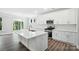 Modern kitchen with white cabinets, stainless steel appliances, and an island with a sink at 5103 Heathland Dr # 50, Charlotte, NC 28215