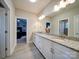 Bright bathroom with double sinks and granite countertops at 6004 Quintessa Dr, Matthews, NC 28104