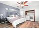 Comfortable bedroom with a calming color palette and convenient in-room laundry at 720 Cricket Ln, Mt Ulla, NC 28125