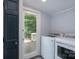 Well-equipped laundry room with new appliances and access to the outdoor deck at 917 Laye St, Belmont, NC 28012