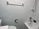 Toilet, shower, and product storage are featured in the clean bathroom at 9207 Branson Ct, Charlotte, NC 28210
