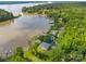 Stunning aerial view of lakefront homes, beautiful forestry, and pristine waterfront property at 1077 Jackson Rd, Fort Lawn, SC 29714