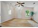 Spacious living room with vaulted ceiling, ceiling fan, and wood-look flooring at 1162 Willet Dr, Rock Hill, SC 29732