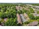 Scenic community aerial view showcasing lush green trees, parking, and proximity to the city at 1228 Archdale Dr # H, Charlotte, NC 28217