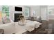 Inviting living room with fireplace, neutral decor, and comfortable seating area at 13029 Whisper Creek Dr, Charlotte, NC 28277