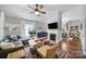Bright living room featuring a fireplace, hardwood floors, and neutral decor at 1713 Allen St, Charlotte, NC 28205