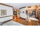 Inviting foyer showcases hardwood floors, curved walls, and elegant staircase at 1720 Mills Harris Rd, Wingate, NC 28174