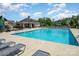 A clean community pool with plenty of lounge chairs for residents to relax by the clear blue water at 2021 Boynton St, Charlotte, NC 28269
