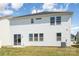 Exterior view of the back of a white two-story house with multiple windows and sliding glass doors at 2021 Boynton St, Charlotte, NC 28269