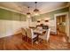 Elegant dining room with wainscoting, hardwood floors, and stylish lantern lighting at 226 Union S St, Concord, NC 28025