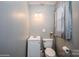 Well lit bathroom featuring modern fixtures, a toilet, a sink and fresh interior paint at 303 Island Ford Rd, Maiden, NC 28650