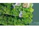 Aerial view of a house nestled in a lush green forest, offering ultimate privacy and seclusion at 4647 16Th Street Ne Pl, Hickory, NC 28601