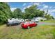 Front yard featuring multiple vehicles parked on gravel with a house, recreational vehicle and shed in view at 5240 Old Monroe Rd, Indian Trail, NC 28079