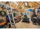 Interior view of a well organized shed featuring a variety of tools and equipment at 9115 Providence S Rd, Waxhaw, NC 28173