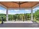 A spacious porch with wooden deck flooring provides panoramic views of lush greenery and a serene landscape at 114 Wilharr Ct # 38, Mooresville, NC 28115