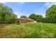 Spacious backyard with mature trees and landscaping, providing privacy and natural beauty at 12117 Idlewild Rd, Matthews, NC 28105