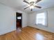 Bedroom with hardwood floors, ceiling fan, and a window to let the light in at 1468 Hilltop St, Albemarle, NC 28001