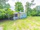 Exterior view of a shed needing repair located on green grass with trees in the background at 1468 Hilltop St, Albemarle, NC 28001