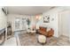 Bright living room with a cozy fireplace, stylish furniture, and access to outdoor space at 1533 Briar Creek Rd # A, Charlotte, NC 28205