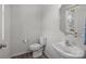 Clean and well-maintained half bath featuring a sleek sink, toilet, and modern fixtures at 1601 Calder Dr, Indian Trail, NC 28079