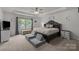 Comfortable primary bedroom with a window overlooking the backyard, offering natural light and a serene view at 1601 Calder Dr, Indian Trail, NC 28079
