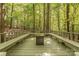 Relaxing outdoor seating area with built-in benches and a fire pit, nestled among trees at 2310 Vestry Pl, Charlotte, NC 28270