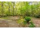 Stone pathway through the lush, green forest provides a tranquil walk in nature at 2310 Vestry Pl, Charlotte, NC 28270