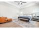 Large main bedroom features a tray ceiling, neutral colors, and plenty of natural light at 2396 Lee Lawing Rd, Lincolnton, NC 28092