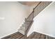 Stairway with carpeted steps and decorative iron railing at 2405 Hedgecliff Rd, Kannapolis, NC 28025