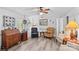 Cozy living room with comfortable furniture and ceiling fan at 3755 River Rd, Richfield, NC 28137
