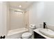 Bathroom featuring a tub/shower combination and vessel sink at 9115 Clement Cir, Terrell, NC 28682