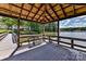 Lake view from under a gazebo at the end of a pier, perfect for relaxing by the water at 9115 Clement Cir, Terrell, NC 28682