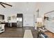 Modern kitchen featuring stainless steel appliances, dark cabinetry, and an open-concept design at 9115 Clement Cir, Terrell, NC 28682