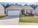 Charming single-story home with a well-manicured lawn and attached two-car garage, perfect for suburban living at 1109 Culver Spring Way, Charlotte, NC 28215