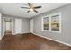 Spacious bedroom features wood-look floors, a ceiling fan, and neutral paint at 1637 Sumner Dr, Rock Hill, SC 29732