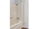 Close-up of a standard bathtub with shower fixtures, and a white shower surround for a clean, simple look at 1637 Sumner Dr, Rock Hill, SC 29732