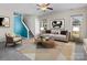 Cozy living room featuring ample seating, modern decor, and an open layout, perfect for relaxing at 1821 Ethel Guest Ln, Charlotte, NC 28206