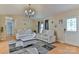The living room features vaulted ceilings, hardwood floors, and access to the front door at 206 Pine Meadow St, Hickory, NC 28601