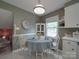 Cozy eat-in kitchen with a round dining table and chairs, white cabinetry, and ample natural light at 2213 Milton Rd, Charlotte, NC 28215