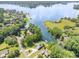 A beautiful aerial view of a waterfront property with lush greenery and serene blue waters at 3005 Vernell Ln, Shelby, NC 28150