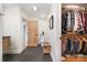 Open ensuite bathroom and walk-in closet with generous storage and modern finishes at 3005 Vernell Ln, Shelby, NC 28150