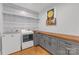 Well-equipped laundry room with butcher block countertops and ample storage at 518 Maynard Farm Ln, Stanley, NC 28164