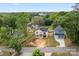 Aerial view showcasing new home construction among established homes and mature trees at 522 Herms Ave, Mount Holly, NC 28120