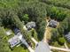 Aerial view of a community surrounded by mature trees and neighborhood pool at 6990 Ridgeway Rd, Stanley, NC 28164