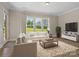 Inviting living room with comfortable seating, a large window, and a neutral color palette at 709 Cavesson Way, Monroe, NC 28110