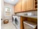 Laundry room featuring a countertop and washer/dryer units, and ample storage at 7220 Swansea Ln, Cornelius, NC 28031