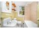 Bathroom featuring tile flooring, tiled shower and a vintage sink at 813 S Ridge Ave, Kannapolis, NC 28083